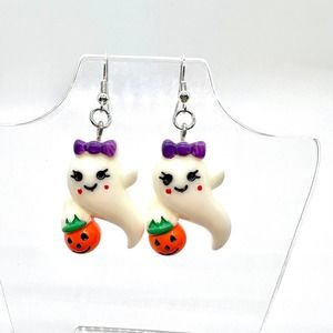 Ghost Earrings - Halloween Earrings - Trick Or Treat Accessories - Fall Earrings
